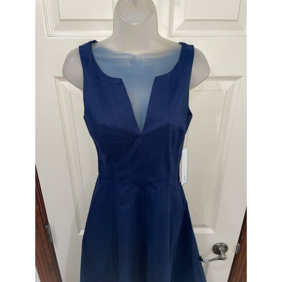 NWT Aqua Navy Blue Sleeveless Midi Fit & Flare Dress Size S - Picture 5 of 10